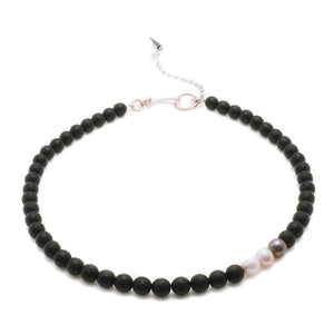 Black Onyx, Pearl Necklace